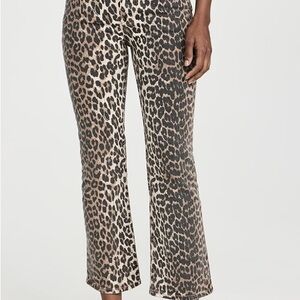 GANNI Leopard Print Denim Betzy Cropped Jeans NWT